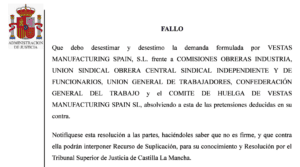 Sentencia y Fallo a favor de los sindicatos