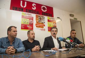 Rueda de prensa en USO sobre el carbón. F. Otero Perandones.
